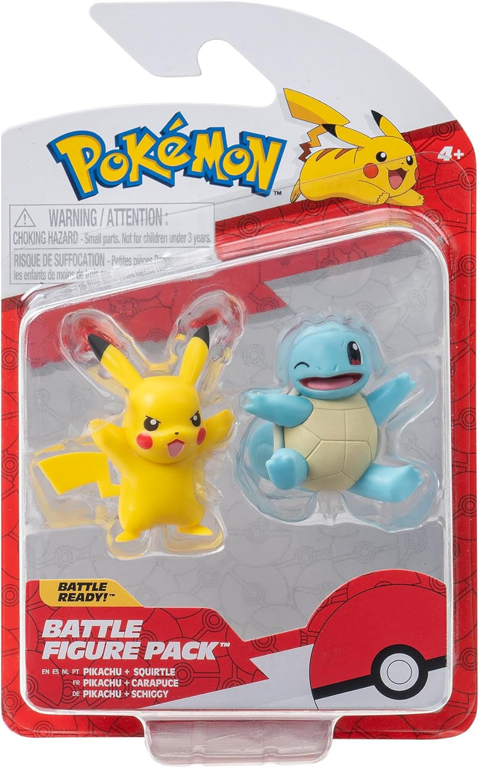 Pokémon PKW3586 - Battle Figure Pack - Pikachu and Schiggy Official Detailed Figures 5cm Each Action Figures Naty Shop