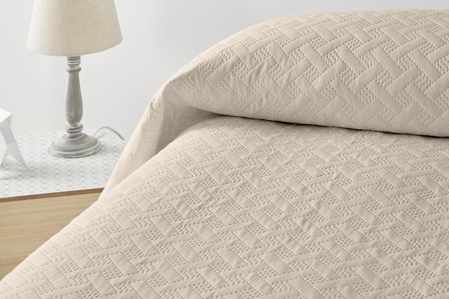 LISO - Bedspread for 105 Cm - Bouti Bed Bedspread - Spring and Summer - 200X260 Cm - Pink Beds and Blankets Besuche den Degrees home-Store Beige Bed 90 Cm