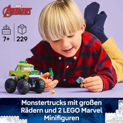 LEGO ǀ Marvel Hulk-Truck Vs. Thanos - Kreatives Superhelden Spielzeug - Avengers Fahrzeug und Minifiguren - Monstertruck für Spielspaß - Geschenk für Jungen und Mädchen ab 7 Jahren - 76312