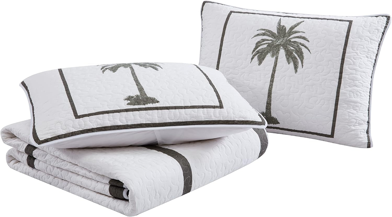 Tommy Bahama Palm Island Collection | Comforter - 100% cotton, reversible, soft and breathable, pre-washed for extra softness, king size bed, gray Duvets and quilts Naty Shop