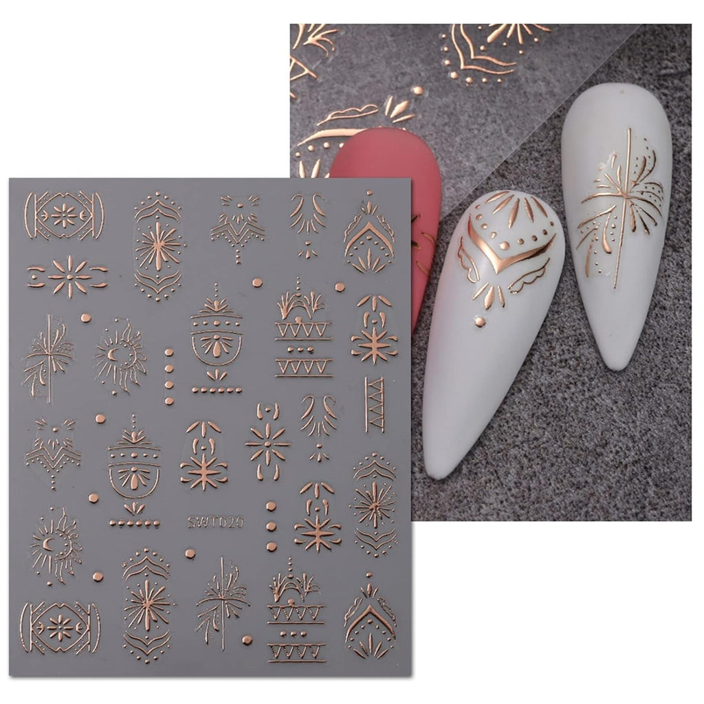 JMEOWIO Nagelsticker Mond Stern 9 Blatt Nail Art Sticker Selbstklebend Nagelaufkleber Bunter Dekoration Nageldesign Zubehör