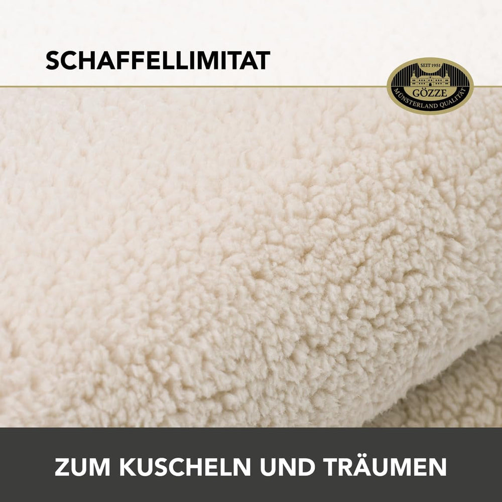 Gözze - Cloud soft cuddly blanket, sheepskin imitation, 100% polyester (microfibre), 150 X 200 Cm - Camel Duvets and quilts Naty Shop