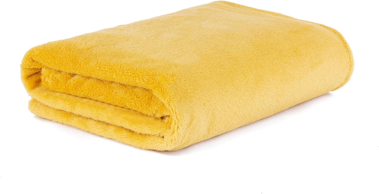 HOMLA Pătură roșie din fleece pufoasă și caldă - pentru canapea și pat Pătură confortabilă Pătură de canapea Pătură de living - ușor de întreținut 150 X 200 cm Roz Paturi si Cuverturi Besuche den HOMLA-Store Muștar Poliester roșu 150X200 Cm