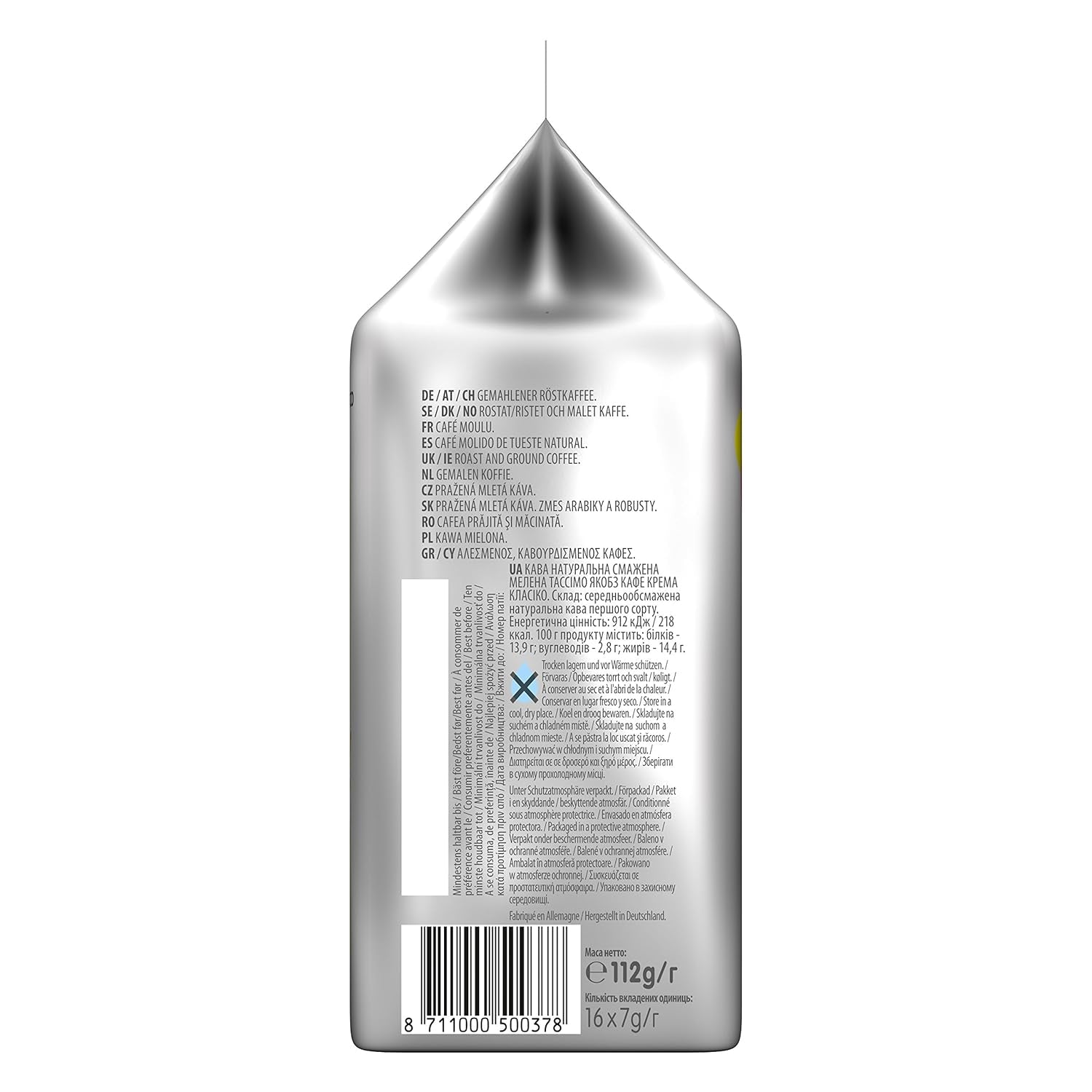 Tassimo Kapseln Jacobs Caffè Crema Classico, 5 x 16 Pads, 80 Kaffeekapseln