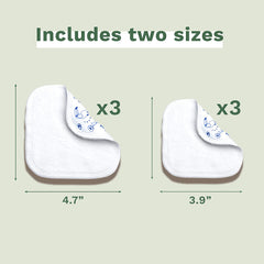 100% GOTS Cotton Reusable Body & Makeup Diapers for Babies & the Whole Family - Cleans Skin & Absorbs Dirt, Suitable for Sensitive Skin (6 Pack)