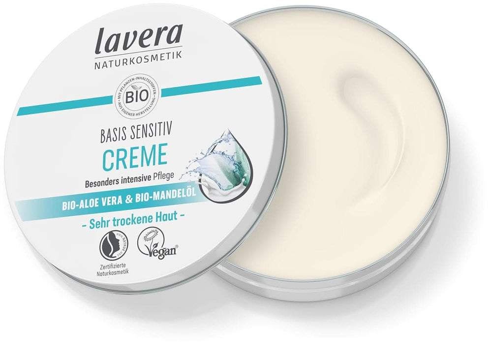 Lavera Basis Sensitiv, intensive care for dry skin with Aloe Vera and almond oil, 150 ml Naty Shop