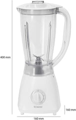 Bomann 378 CB Universalmixer Zum Pürieren, Schlagen, Zerkleinern, Shaken Und Mixen, Ice Crush-Funktion, Kraftvoller 500 Watt-Motor, Abnehmbarer Mixbehälter Mit 1.5 Liter, Edelstahlmesser, Weiß, UM 378 CB Kitchen Naty Shop