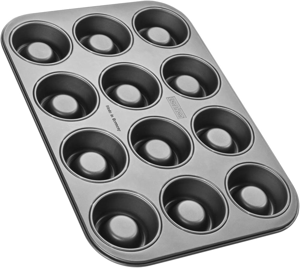 Zenker Cup-Cake-Backblech 12Er Set – Premium Antihaftbeschichtung, Für Perfekte Cupcakes, 385X265X30Mm, Hitzebeständig Bis 230°C Molds and trays for baking Naty Shop