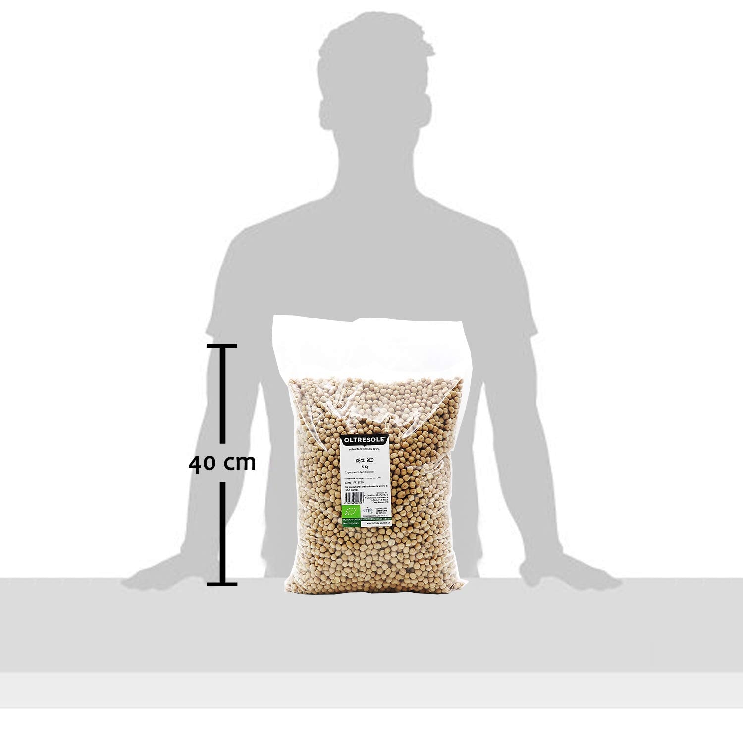 , 5 kg Organic Chickpeas, Organic Dried Legumes from Controlled Cultivation, Cereals Naty Shop