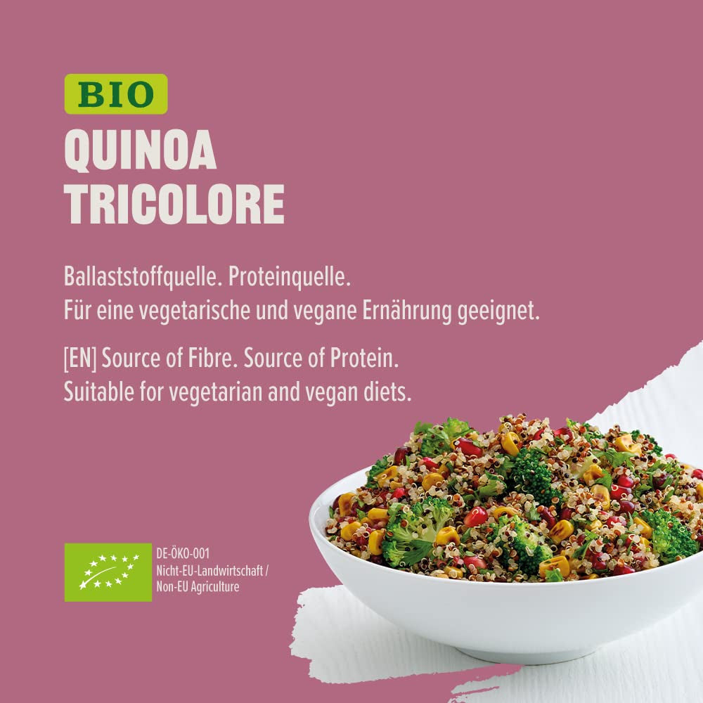 Quinoa tricoloră organică de la Amazon, 500 g (pachet de 1)