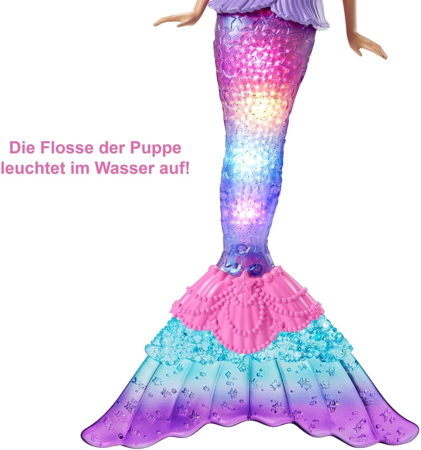 Barbie Dreamtopia Magic Light Mermaid Doll cu păr blond, păpușă Barbie cu coadă de sirenă, potrivită ca cadou pentru copii de la 3 ani, HDJ36 Papusi Naty Shop