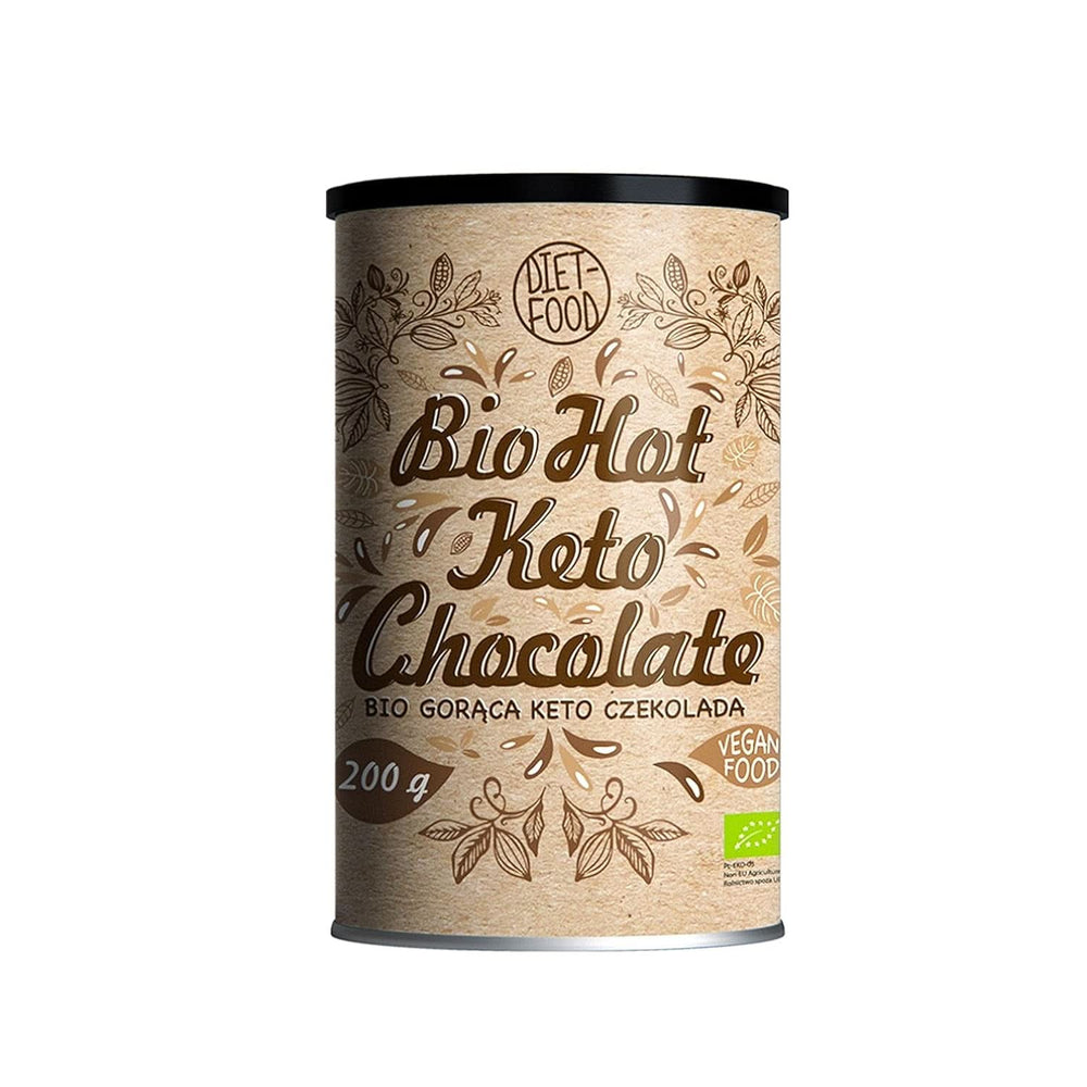 Hot chocolate for the Keto diet - rich in fat - moderate in protein and low in carbohydrates - sweetened with erythritol, 200 grams Cacao and Hot Chocolate Naty Shop Bio Keto Hot Chocolate