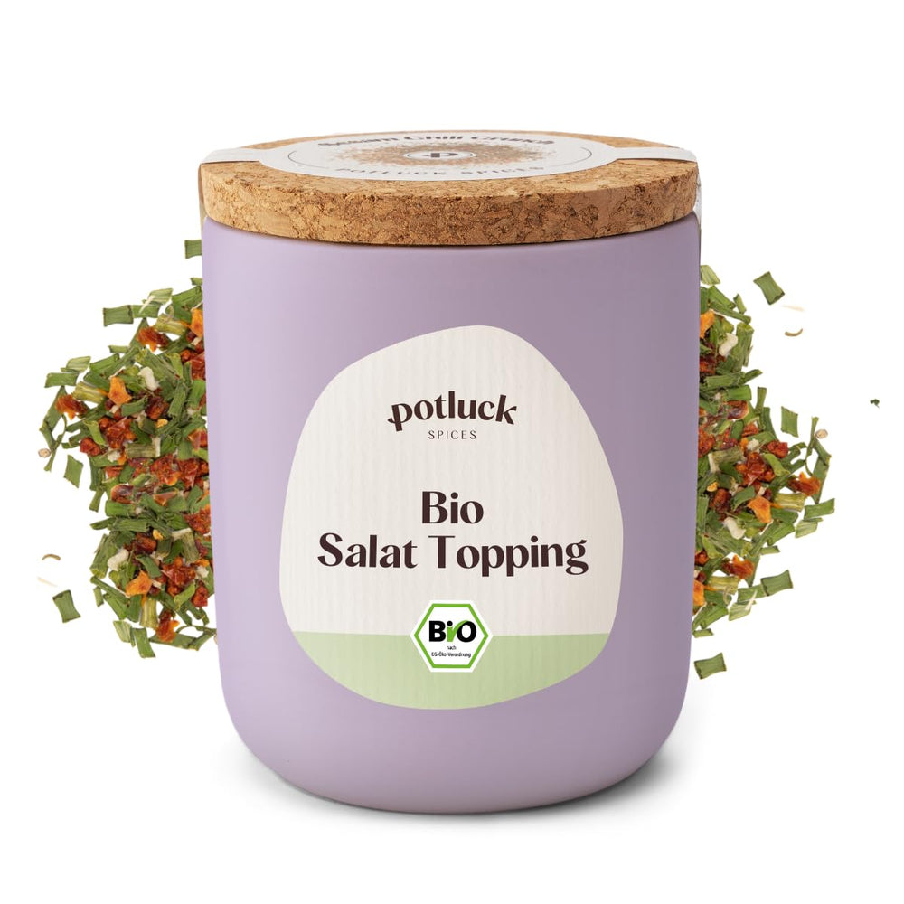 Potluck | Bio Sizilianisches Zitronensalz | Gewürzsalz für Fisch, Meeresfrüchte, Gemüse, Salad und Dressings | 140g in Keramiktopf