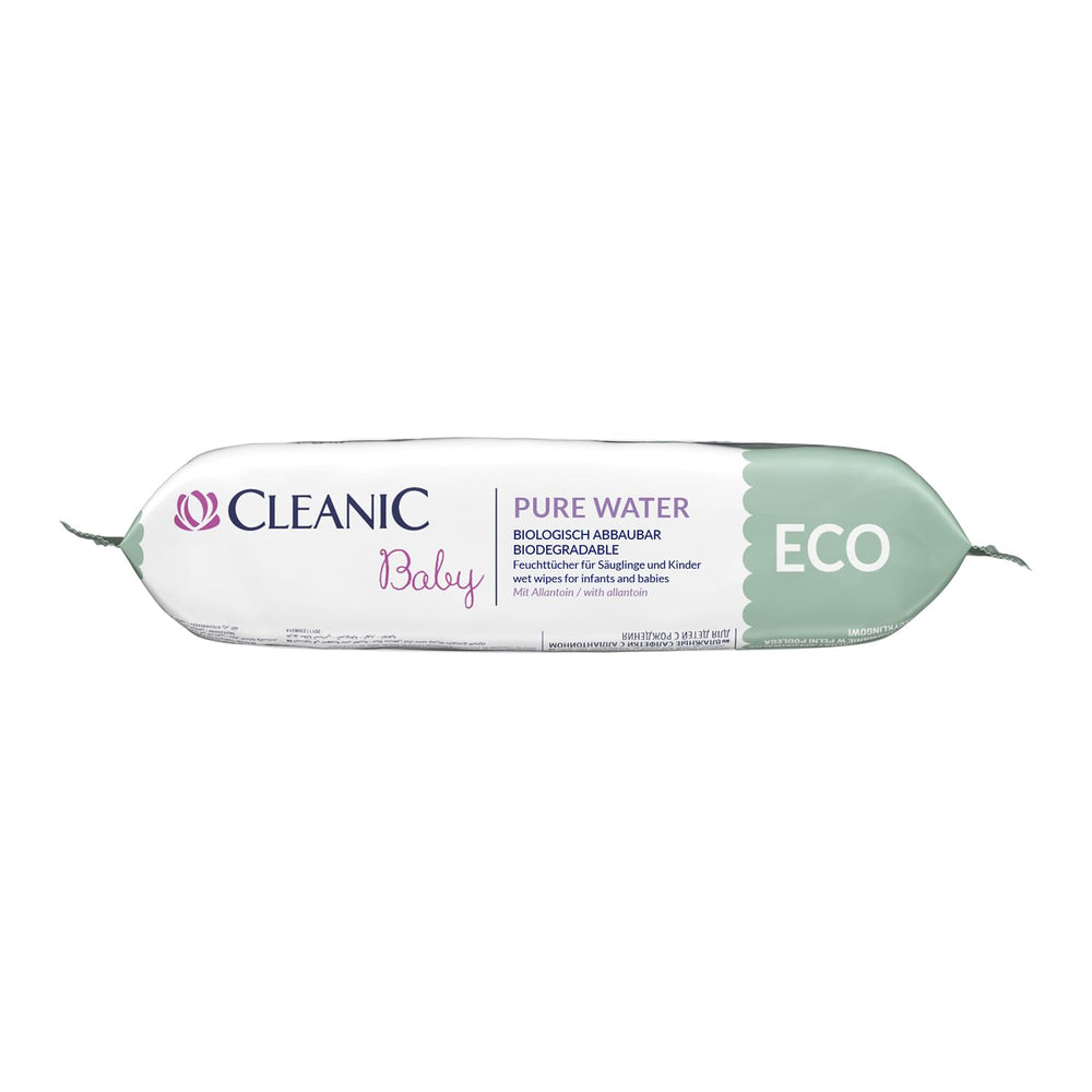 Cleanic Baby Eco Pure Water Wet Wipes – (1 x 50 pcs.) Wet wipes for children and infants – fragrance free, flushable, sensitive skin – 50 pcs.