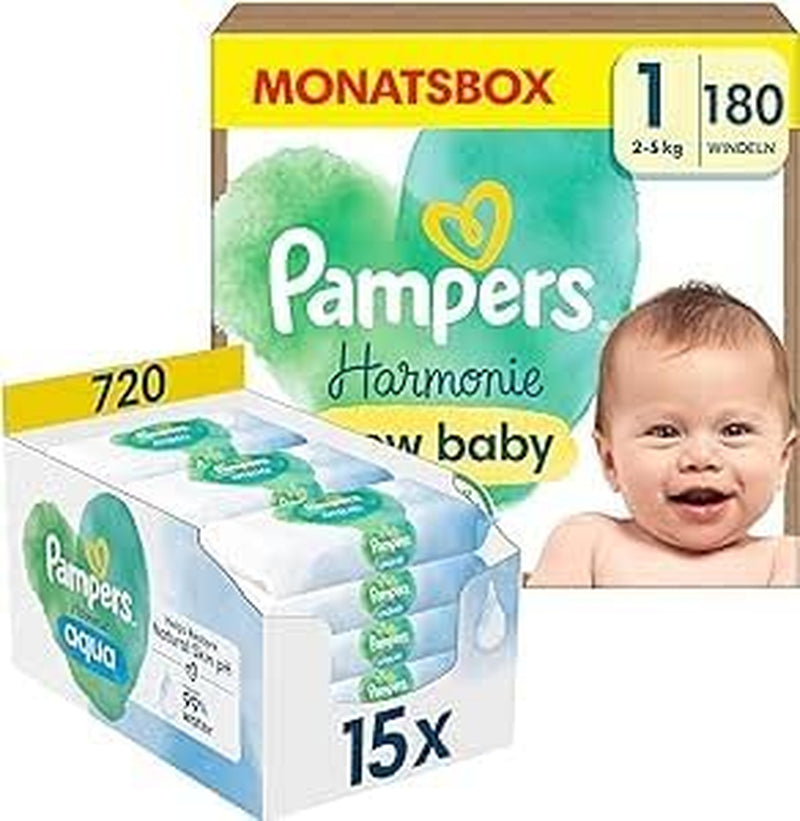 Virtual Bundle: Harmony Size 1 and Aqua Wet Wipes