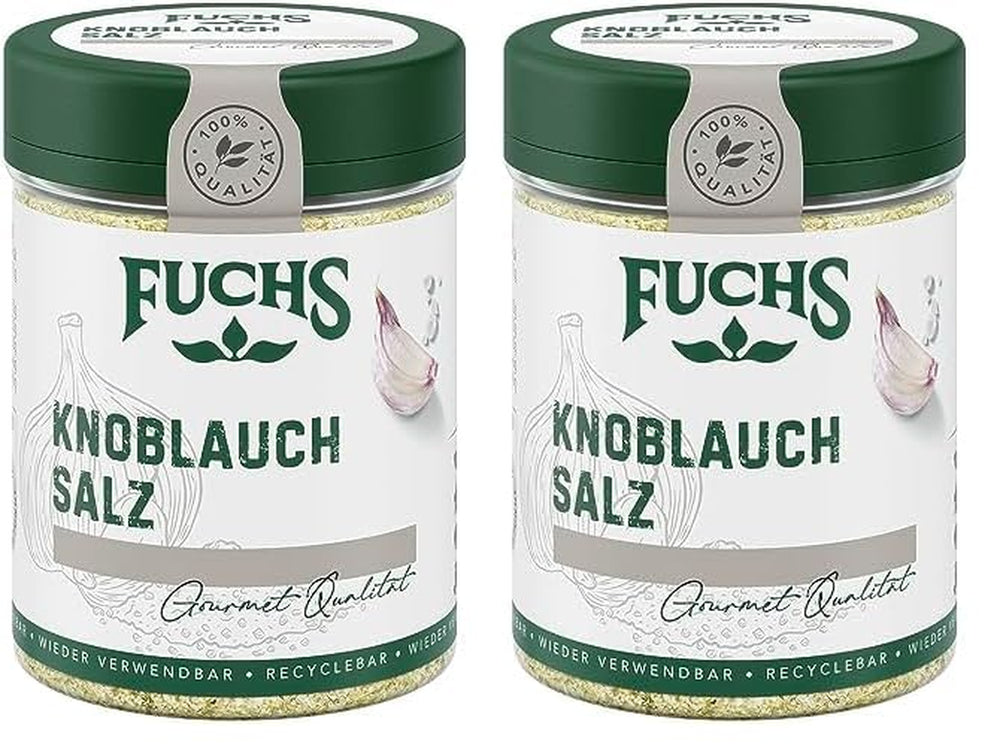 Fuchs Gewürze - Knoblauchsalz - Gewürzsalz für Dips, Saucen und Gemüse - natural ingredients - 90 g in wiederverwendbarer, recyclebarer Dose