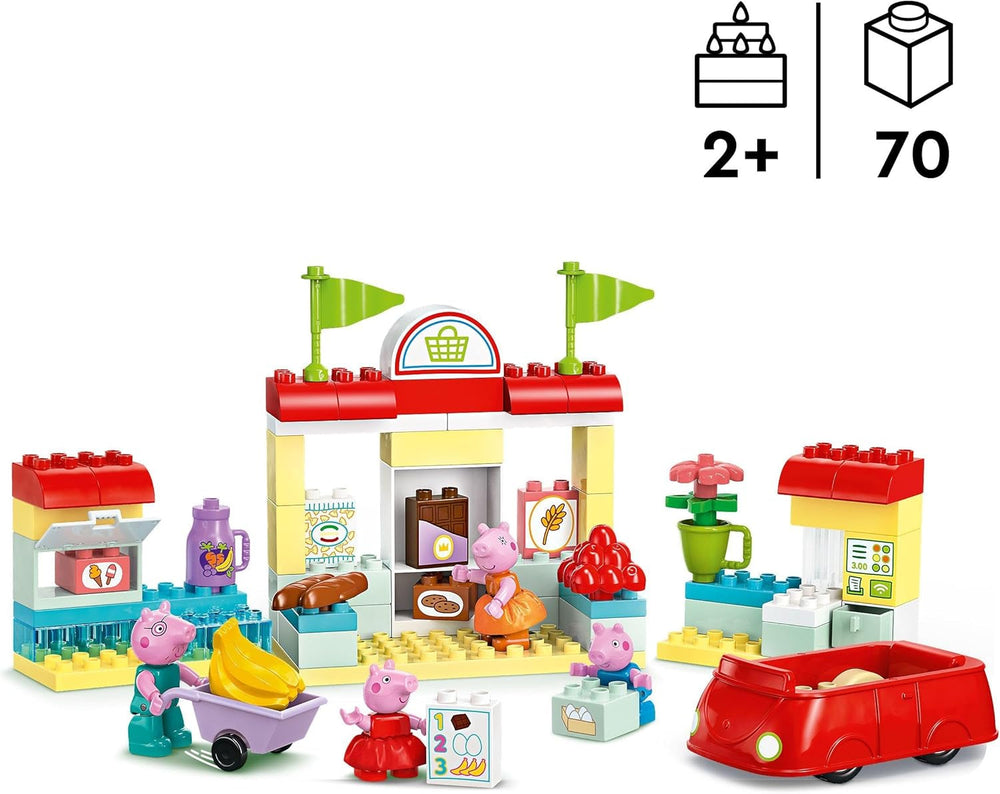 LEGO DUPLO 10434 Peppa's Supermarket: creative educational toy and playset, gift for boys and girls from 2 years old, encourages dexterity Building sets Besuche den LEGO-Store
