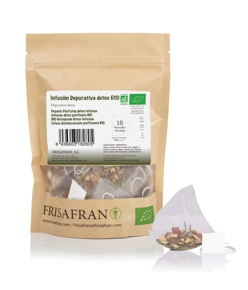 FRISAFRAN | Ceai verde organic Mint Gunpowder în piramide 30 unități | 60G | Antioxidant | Ceai verde japonez | Digestiv | Băutură răcoritoare | Infuzie de mentă | Ceai pur | Frunze de mentă | Cald-rece