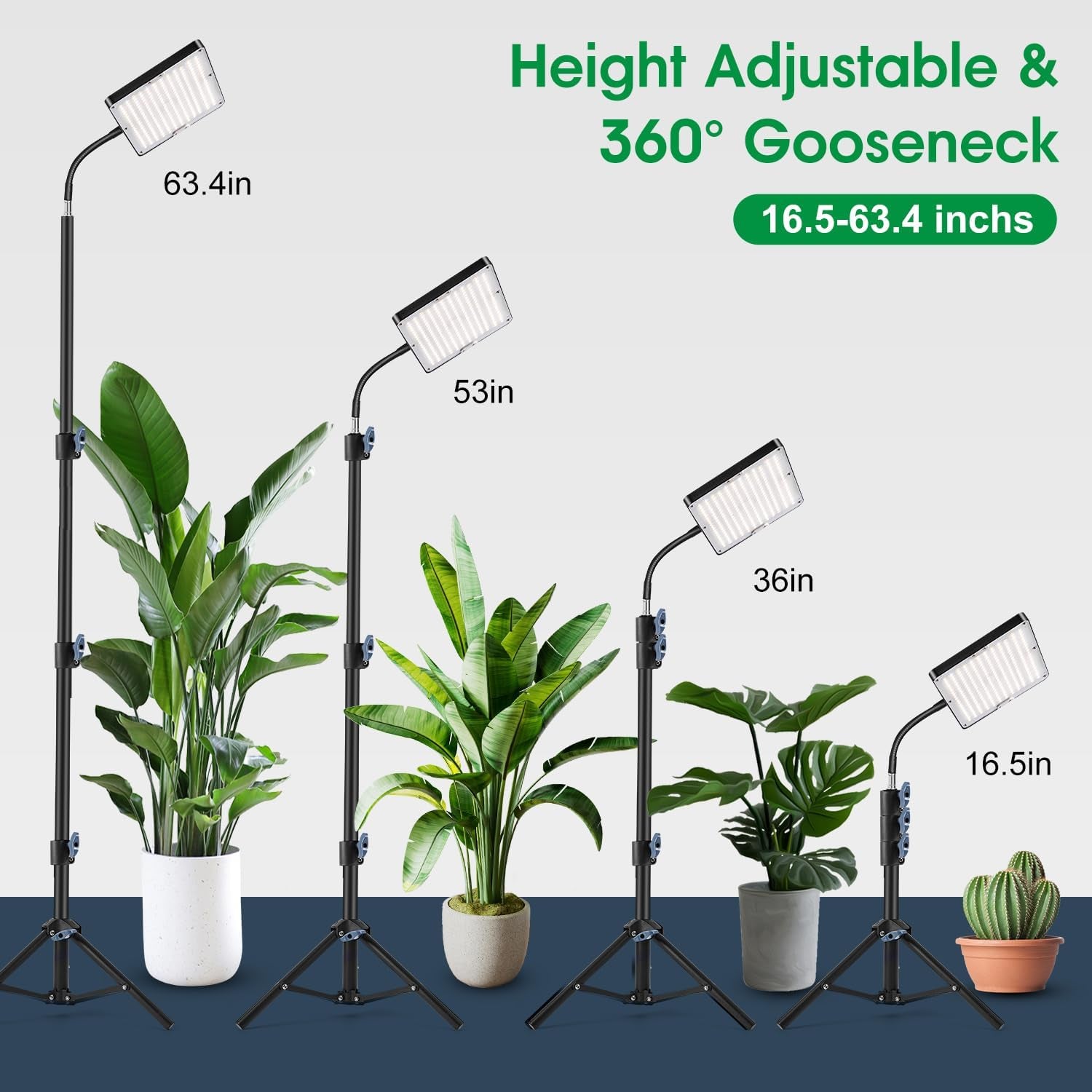 Full Spectrum LED Plant Light with Adjustable Stand, 246 LEDs with Timer and 9 Brightness Levels, Plant Light for Flowering Vegetables, Hydroponics and Seeds, for Beginners and Indoor Gardeners