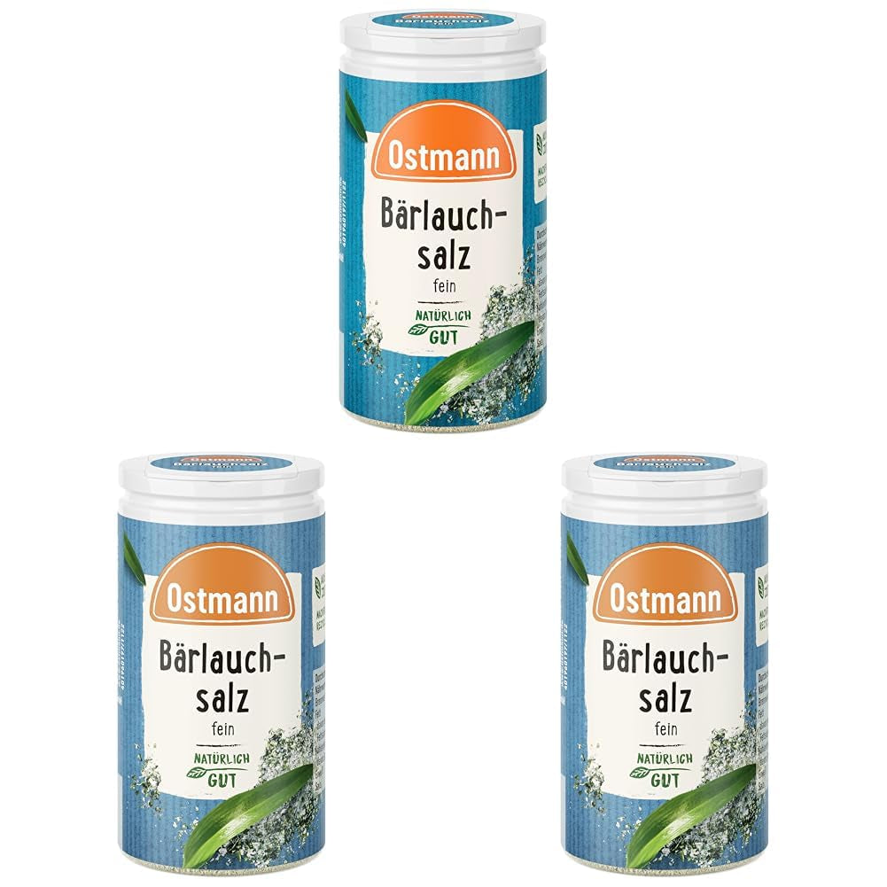 Ostmann Gewürze - Bärlauchsalz | Ideal zu herzhaften Gemüse oder Fleischgerichten | Recyclebare, nachfüllbare Streudose | 65 g im Streuer