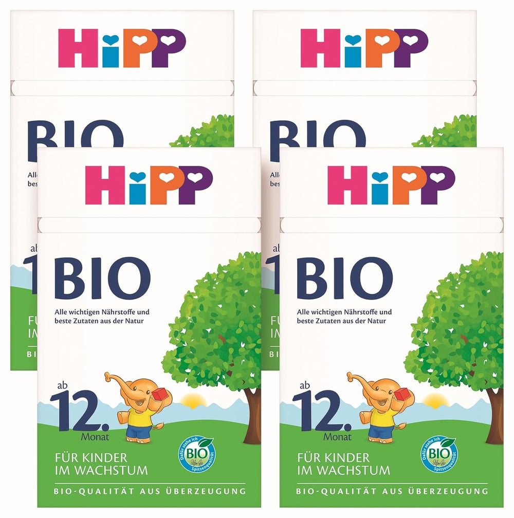HiPP Organic Growth Milk (4 x 600g) After 12 Months with Calcium, Iron, Vitamin C and D for Growing Toddlers, Best Organic Quality