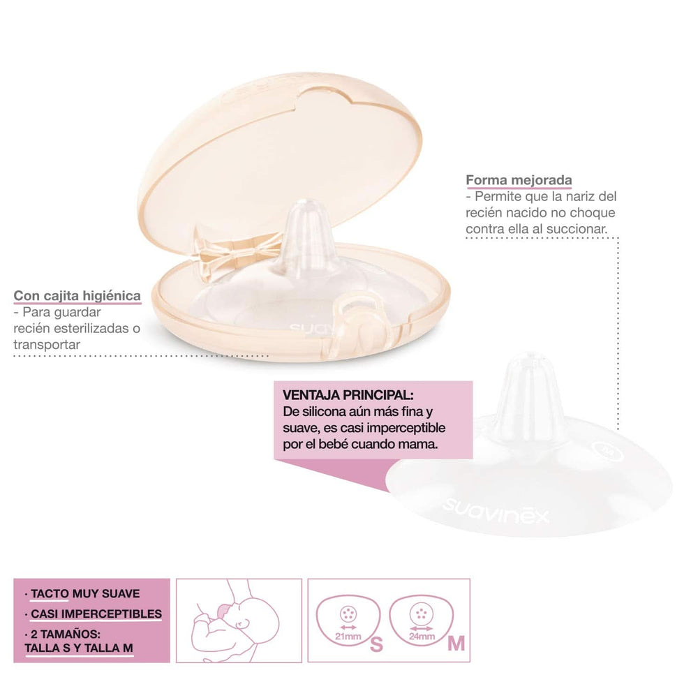 Suavinex Brustpolster Aus Silikon, Größe S, 2 Stück Accessories Food and Breastfeeding Bebe Naty Shop