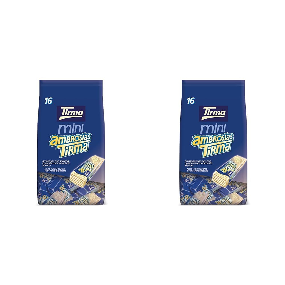 Tirma Mini White Chocolate Wafers | (16 units x 13.5g), 216g | Delicate cream filling | Non-GMO | Suitable for vegetarians | Individually packed | Packed snack