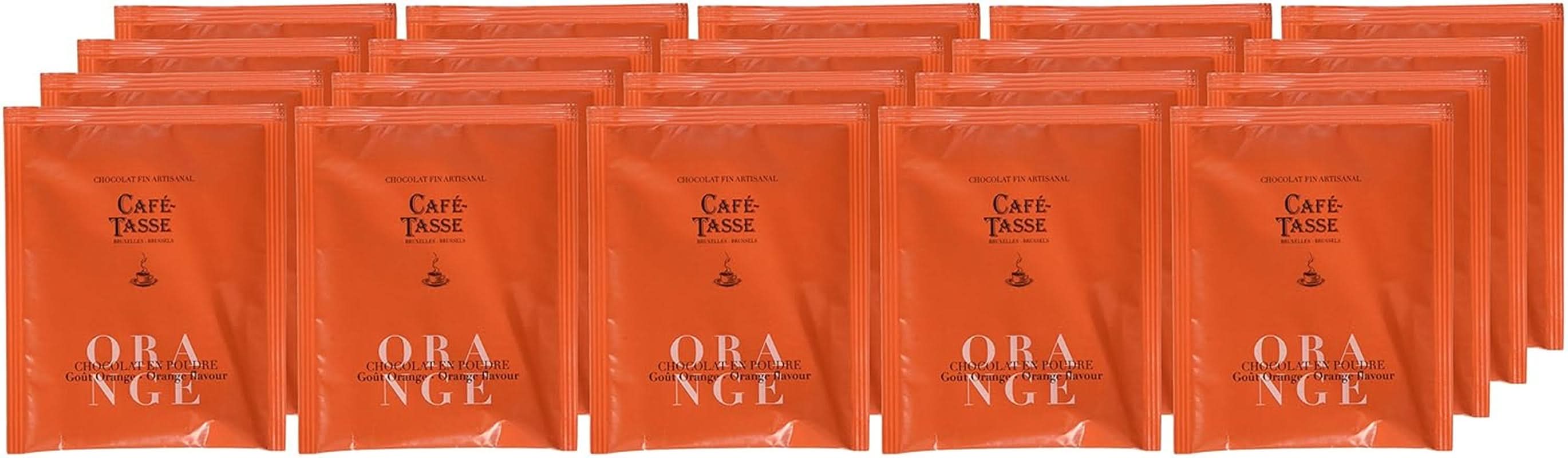 Ciocolată de băut cu aromă de portocale Café Tasse 20 pliculețe, 1 pachet (1 X 400 G) Cacao si Ciocolata Calda Naty Shop