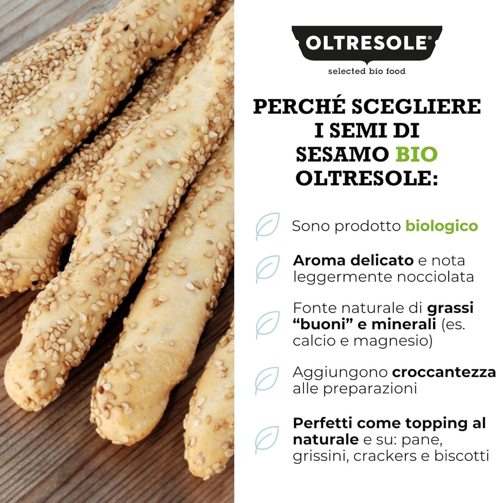 Organic Sesame Seeds 3kg, Raw Organic Oilseeds, White Sesame, Naturally Hulled, Unroasted, Source of Calcium and Iron, Economy Package