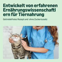 Hrană umedă pentru pisici fără cereale de la Amazon, conservă, pate de pui, 12 x 400 g