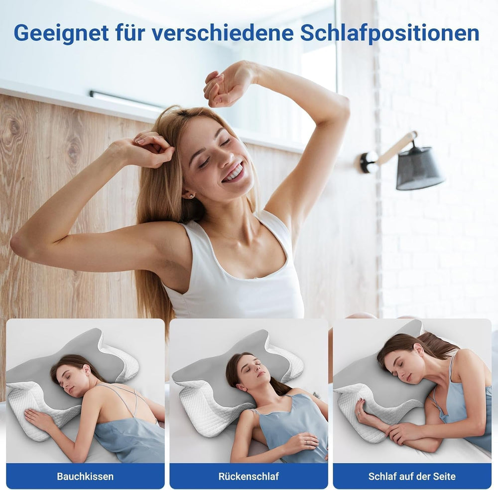 Hothands Pernă din spumă de memorie Pernă ortopedică ergonomică, pernă pentru ameliorarea durerilor laterale, dorsale și abdominale și îmbunătățirea calității somnului, 62X41X13/11Cm Perne ortopedice cervicale Naty Shop