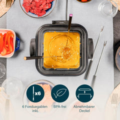 Princess 182611 Mini Fondue Fryer - Fast Heating - Odor Filter - 1.2 Liter Capacity, Silver Home Appliances Naty Shop