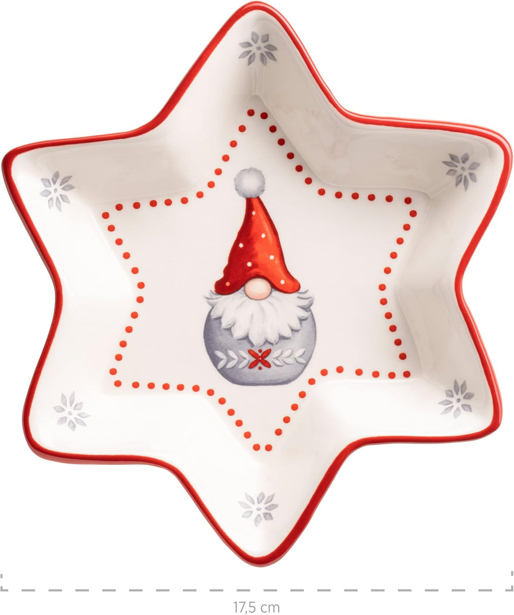 MÄSER 931974 Serie Aurela Weihnachtsteller 3er Set, 3 Weihnachtsgeschirr Teller als Plätzchenteller, Stollenplatte, Gebäckteller, Keksteller, Weihnachtsservice Geschirrset Weihnachten, Steingut