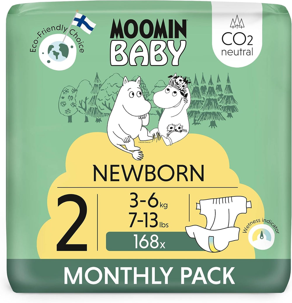 Moomin Baby Eco Diapers, Size 3, 5-8kg, 48 Pieces, Premium Soft Diapers | Soft and skin-friendly, breathable, absorbent, no unnecessary chemicals |