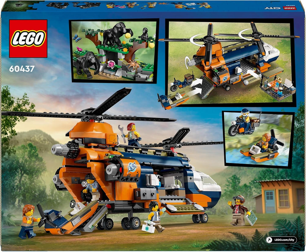 LEGO City Jungle Explorer Helicopter, Adventure Playset for Kids 8+, Christmas or Birthday Gift for Kids, 5 Minifigures and 3 Gorillas 60437 Building Sets Besuche den LEGO-Store