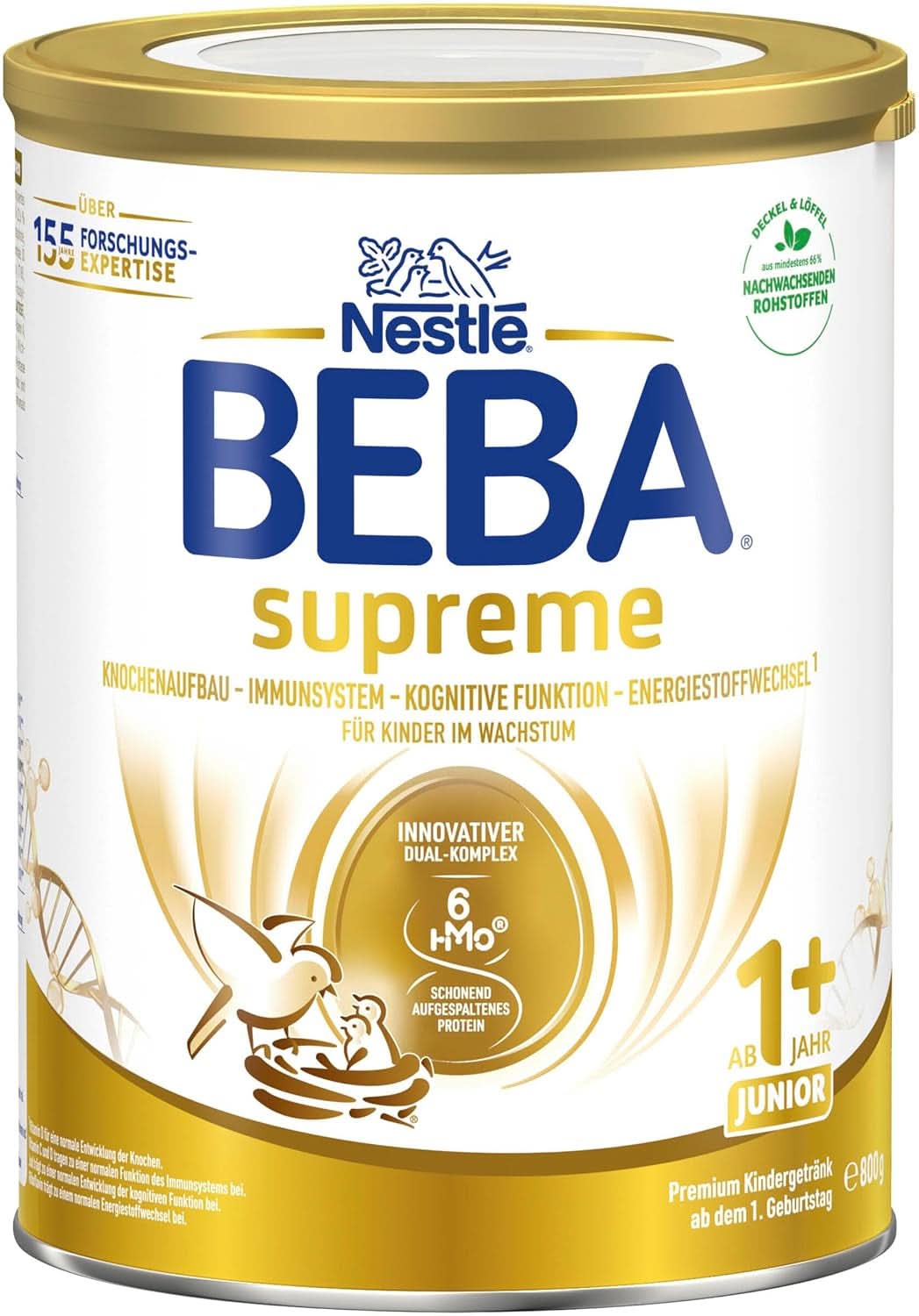 Children's drink BEBA SUPREME Junior 1+ from 1 years, food for children with 6 HMO complex, only lactose, without palm oil, pack 6 (6 x 800 g) Mother and Child Naty Shop
