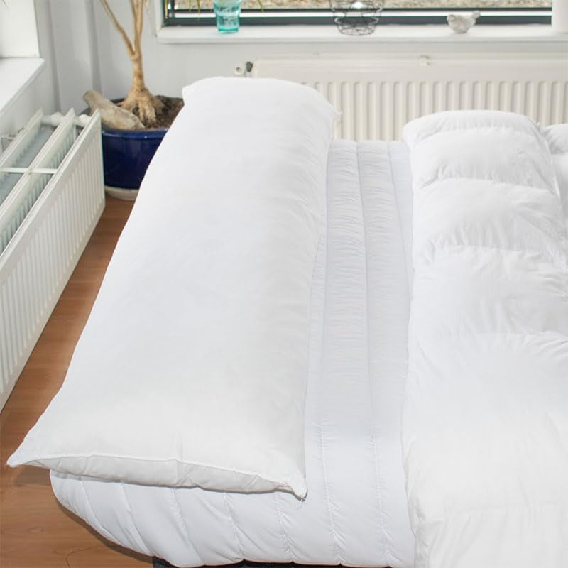 Bleu Calin Burete plat din spumă cu memorie și fibră de poliester, alb 160 X 40 cm Perne standard Naty Shop