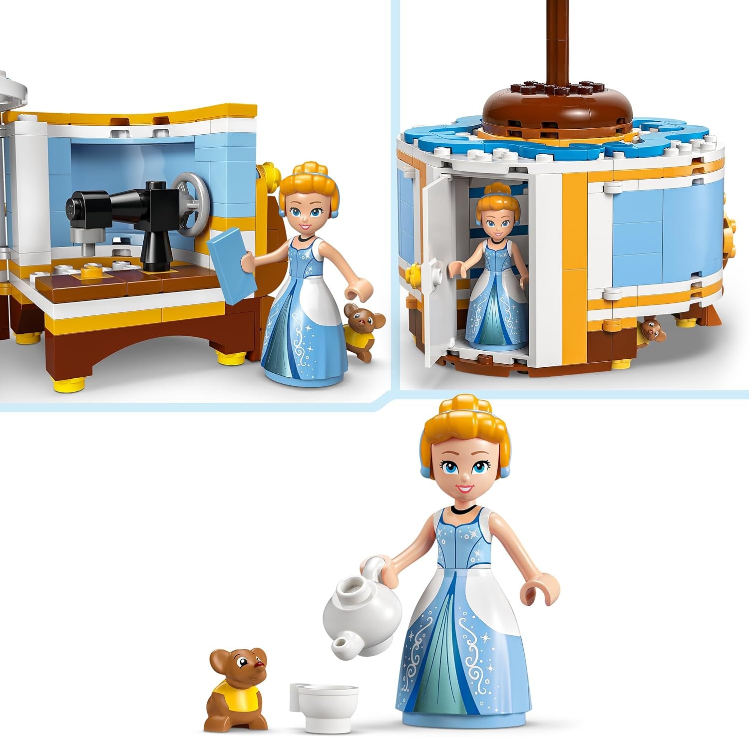 LEGO ǀ Disney Princess Cinderella's Dress, Spielzeug für Jungen und Mädchen ab 9 Jahren - Inkl. EIN Kleiderständer, Cinderella Mini-Puppe und Maus Figur - Kreatives Spielset 43266