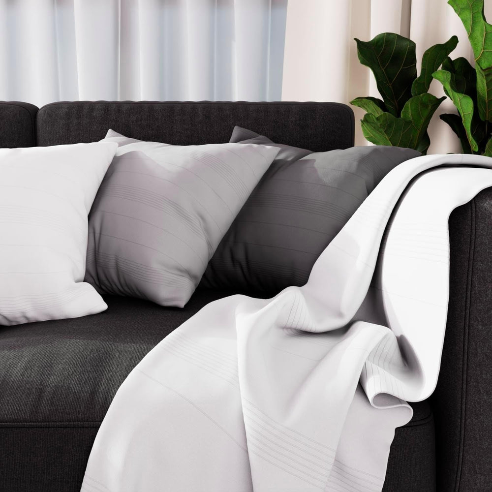 Soleil D'Ocre Adele Plaid, thrown from the armchair, Polycoton, Grey, 140 X 200 Cm Beds and Blankets Besuche den Soleil d'ocre-Store White 140 X 200 Cm