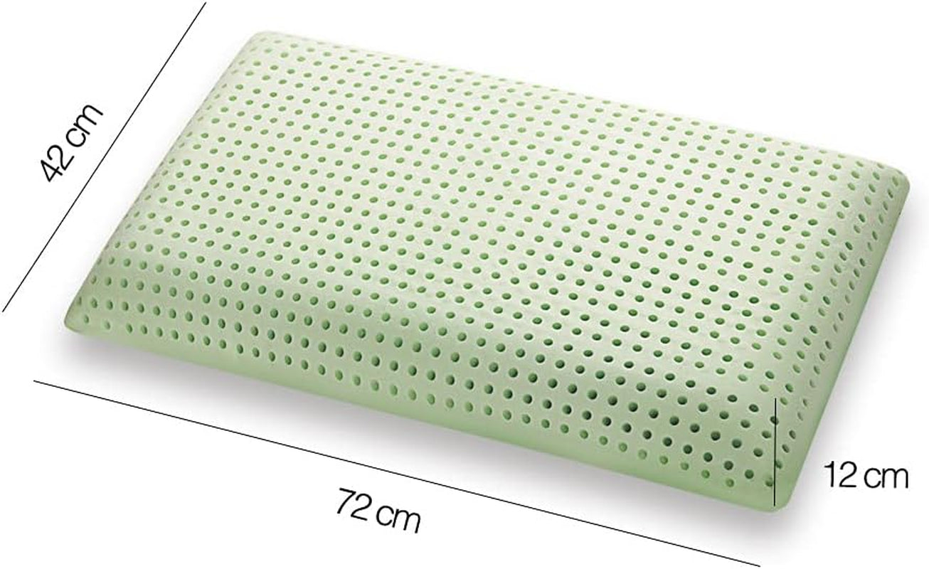 Marcapiuma pernă din spumă de memorie, verde, naturală, cu ierburi, 2 bucăți Perne standard Naty Shop