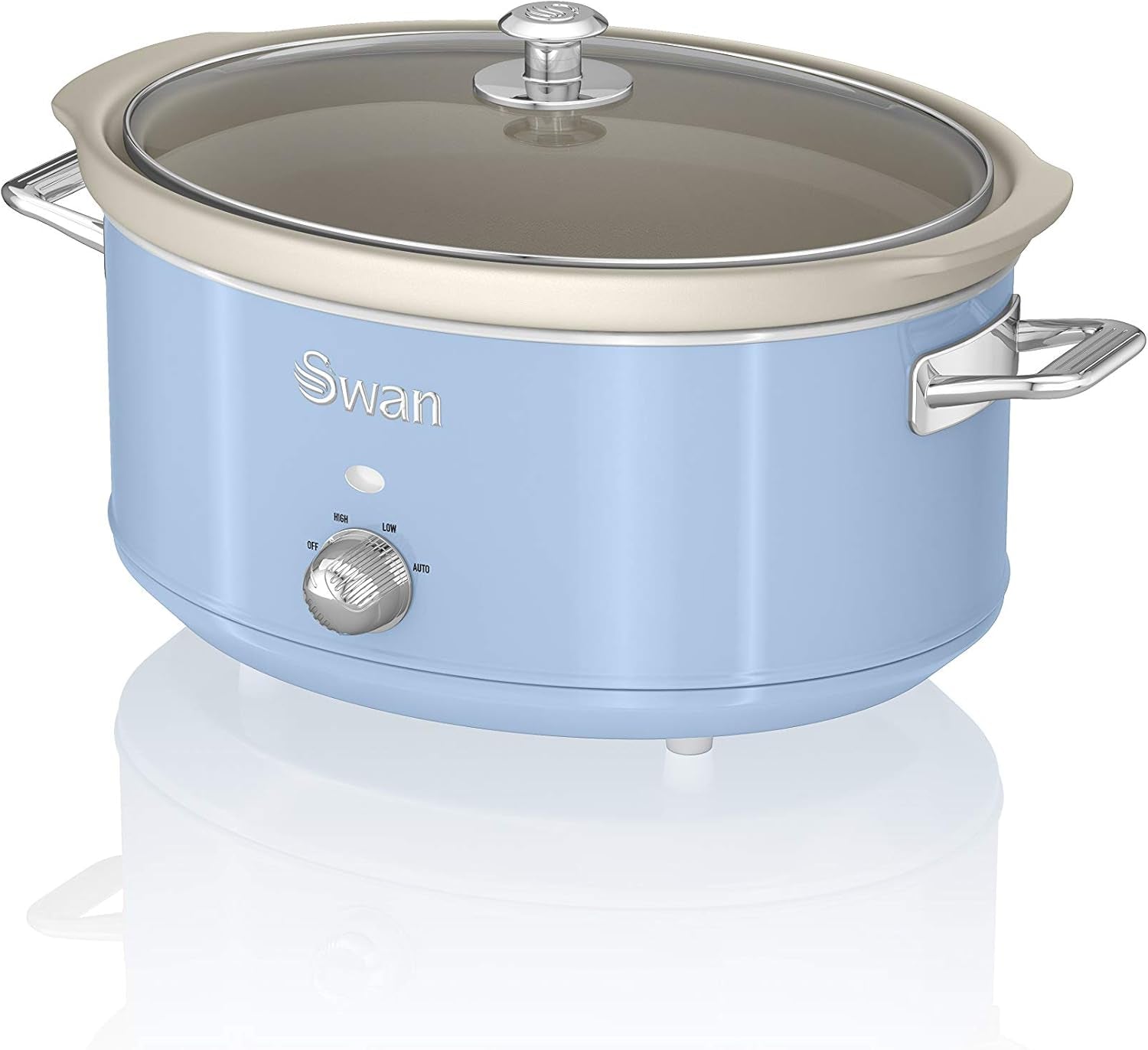 Swan Retro SF17031YELNEW Slow Cooker 6.5 liters, 320W Slow Cooker Naty Shop Blue