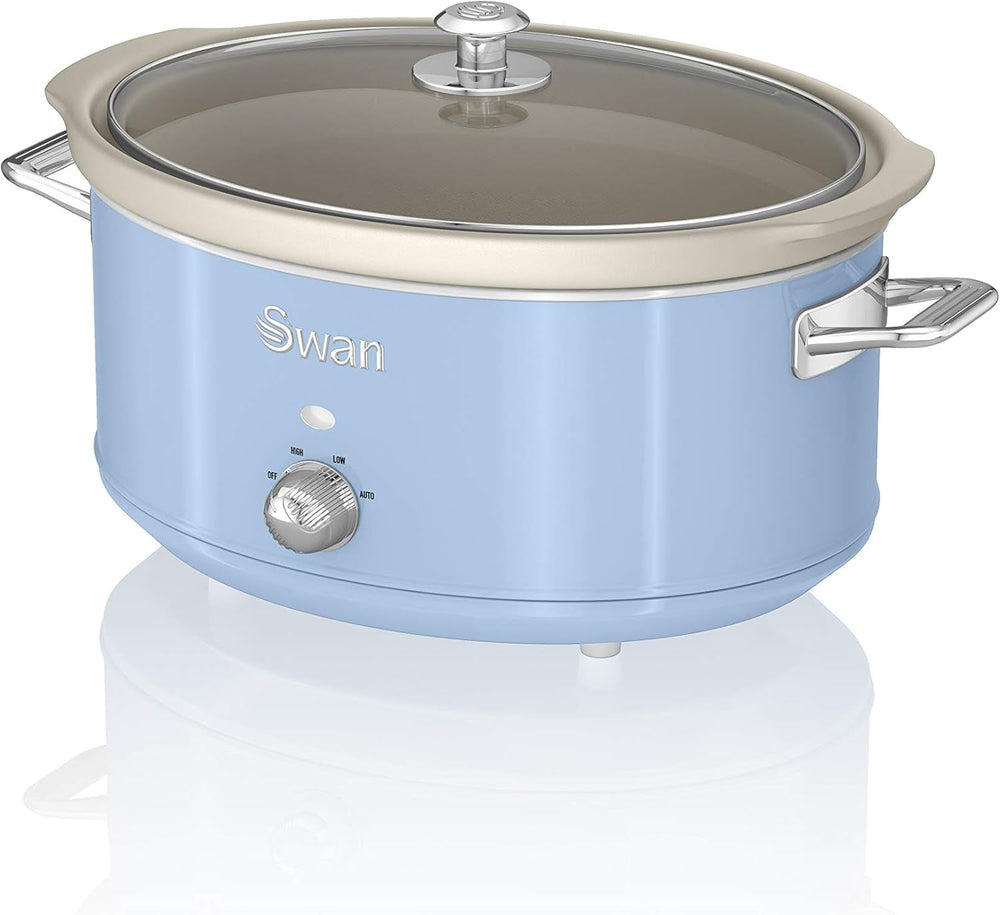 Swan Retro SF17031YELNEW Slow Cooker 6.5 liters, 320W Slow Cooker Naty Shop Blue