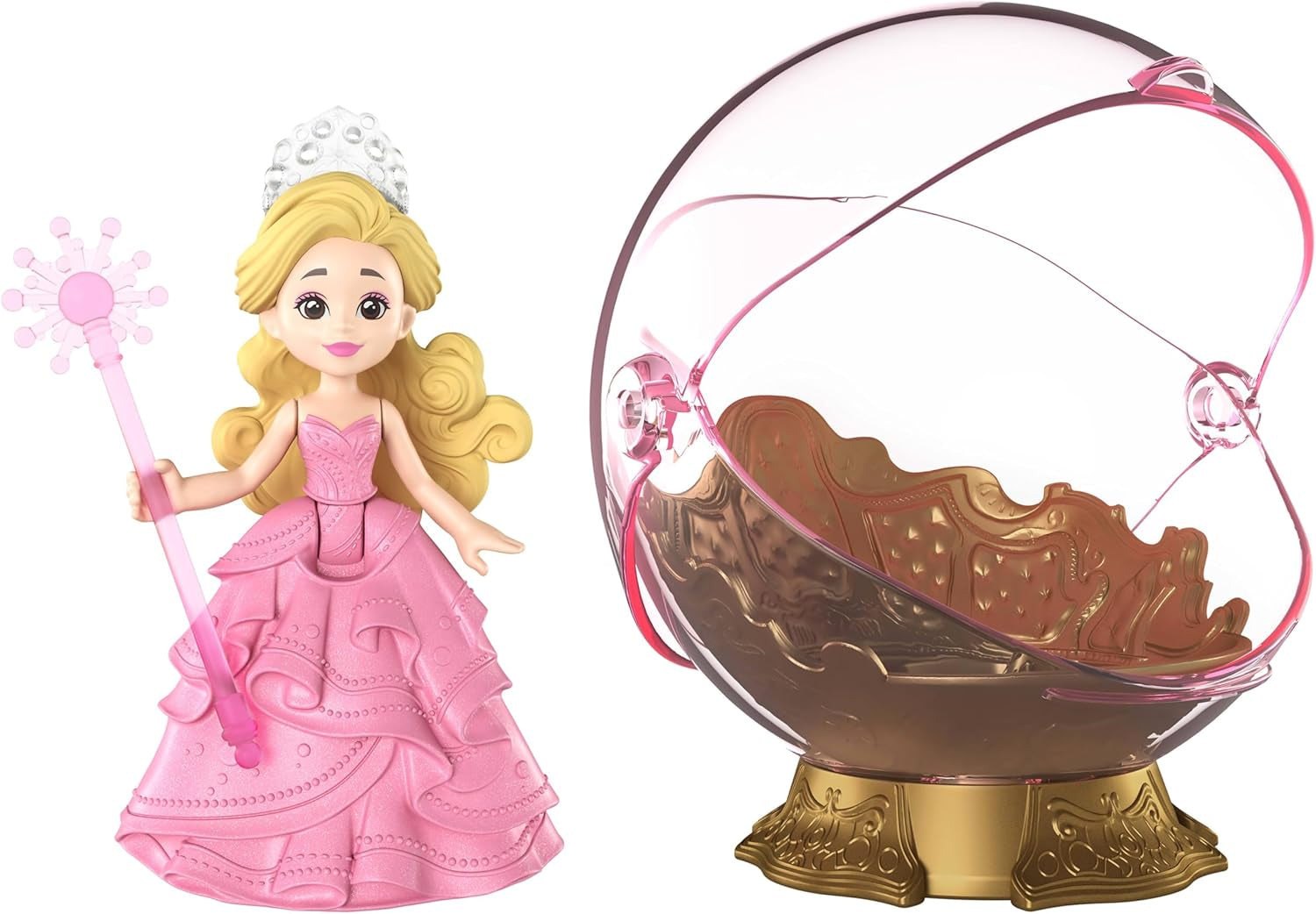 Mattel Universal Pictures Bula Plutitoare a Glindei Rea, Set de Joacă cu Vehicul și Păpușă Mică Glinda în Aspect Familiar, Inspirată de Film, JFM25, [Multicolor]