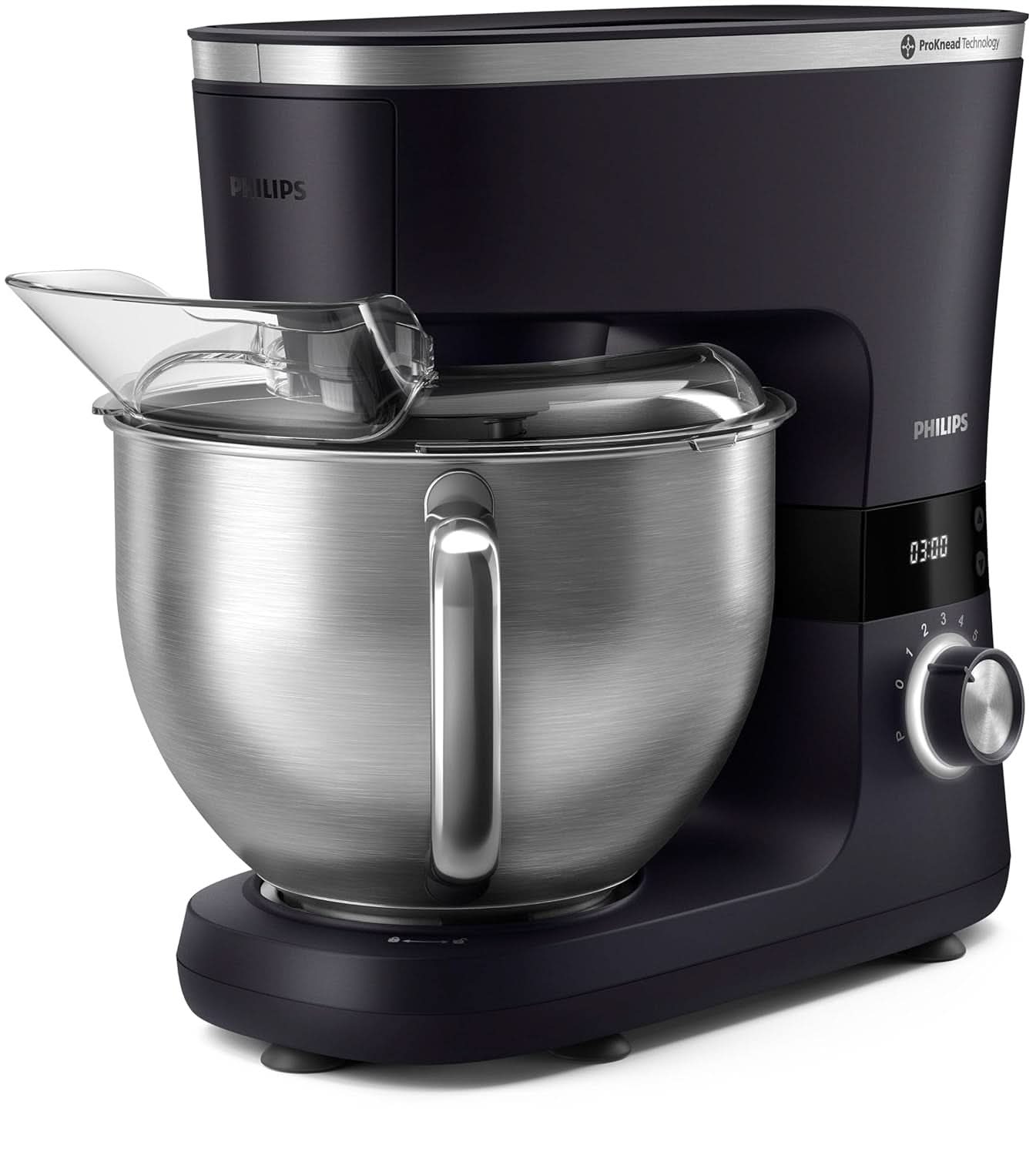 Philips 7000 Series Küchenmaschine - 5.5 Liter, 1000 Watt, 8 Speeds, Proknead Technologie, Rezepte, LED Smart Timer, Knethaken, Schneebesen Und Rührbesen (HR7962/01) Mother and Child Naty Shop