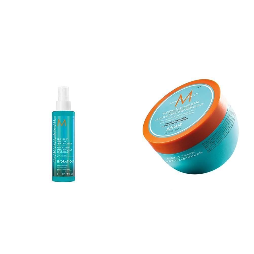 Mască de întărire a părului Moroccanoil Masca de par Naty Shop 250 Ml (1 pachet) Pachet cu balsam fără clătire, 160ml