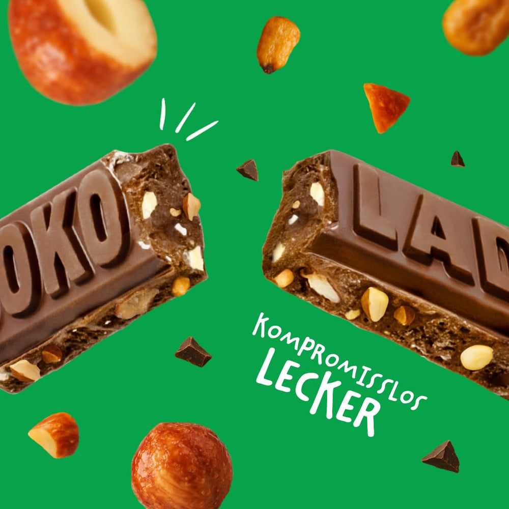 JOKOLADE 12 batoane x 140g Pachet economic | Cu alune caramelizate și cereale crocante | Vegan și fără cacao
