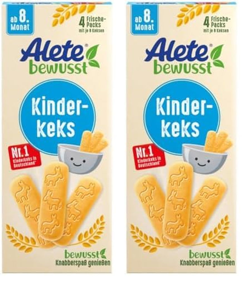 Alete Conscious Baby Biscuits, 8 Months+, Wheat Butter Biscuits for Babies, Conveniently Packed Small Snack Biscuits, Perfect for On-the-Go & In-Time, 1 x 180g (Pack of 2)