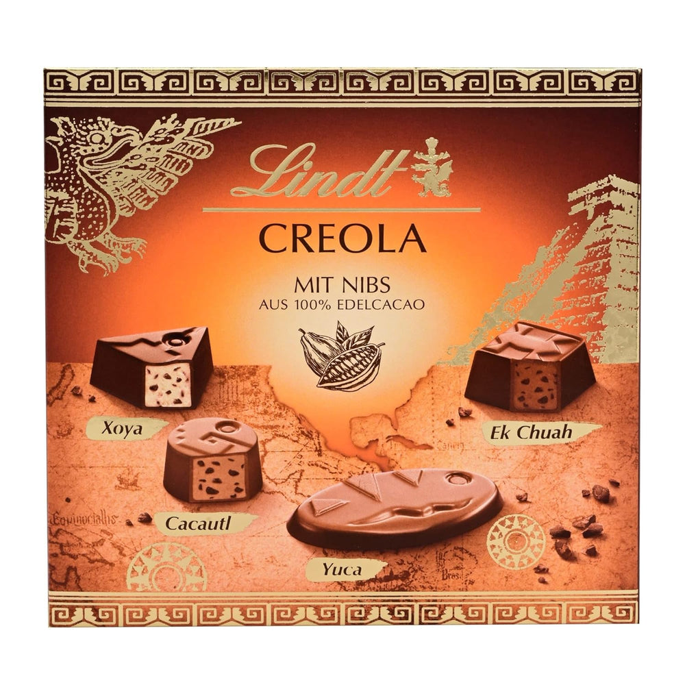 Lindt Chocolate | Creole Praline Box | 100g | 9 pralines in 4 delicious assortments, made from 100% fine cocoa, without alcohol | Chocolate gift set