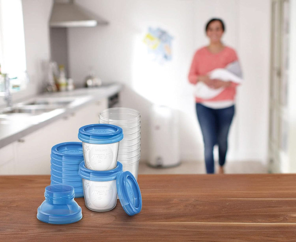 Philips Avent Austellungssystem Für Muttermilch, Becher Inklusive Deckel, Adapter (Modell SCF618/10) Accessories Food and Breastfeeding Bebe Naty Shop