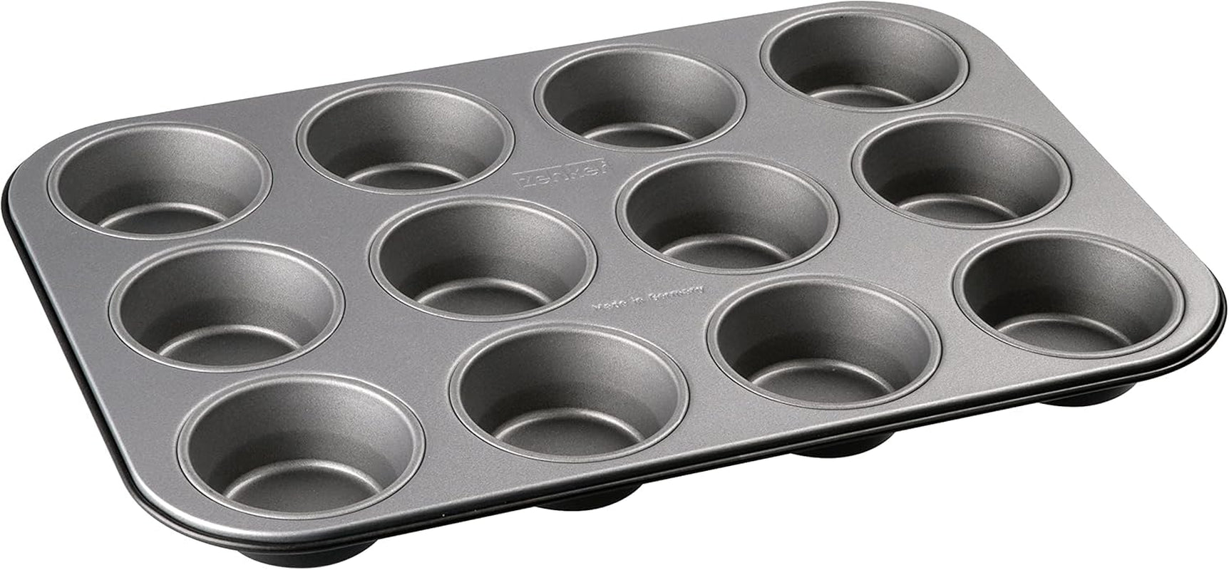 Zenker 12Er Muffinform Energy, Premium-Backform, Für Köstliche Kuchen, Verkürzt Die Backzeit Um Bis Zu 20% (Farbe: Silber/Anthrazit), Menge: 1 Stück, Hellgrau Und Dunkelgrau Molds and trays for baking Naty Shop